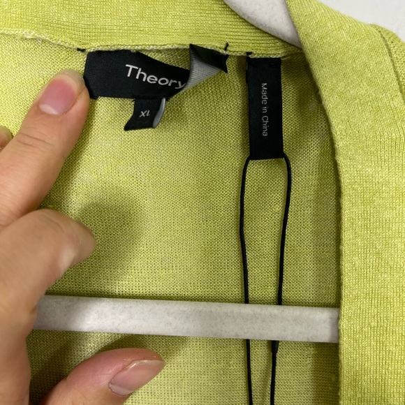 Theory Dual Ombre Cardigan in Pink and Green Ombre Linen- Viscose XL NWT $295 - Picture 4 of 10